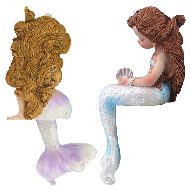 2 Piece Siren Of The Sea Mermaid Twin Figurines